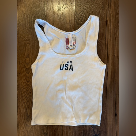 SKIMS Team USA White Crop Tank Top - Picture 4 of 5